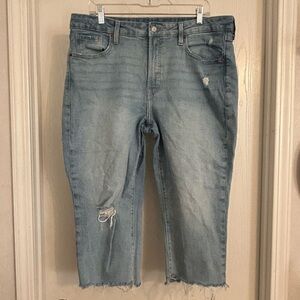 Old Navy | Light Blue Distressed Cropped Jeans | Size 16P